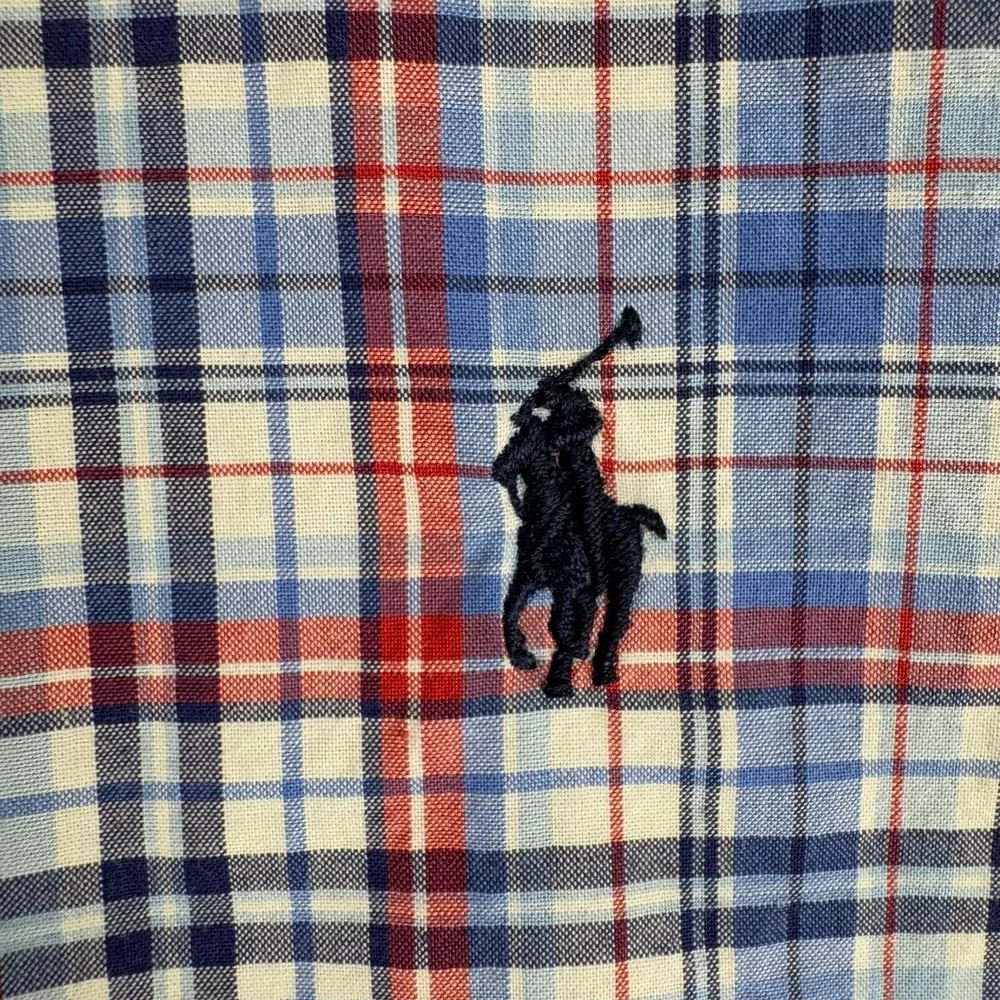 Ralph Lauren Natural Stretch Button Down Shirt Plaid Boys Medium M